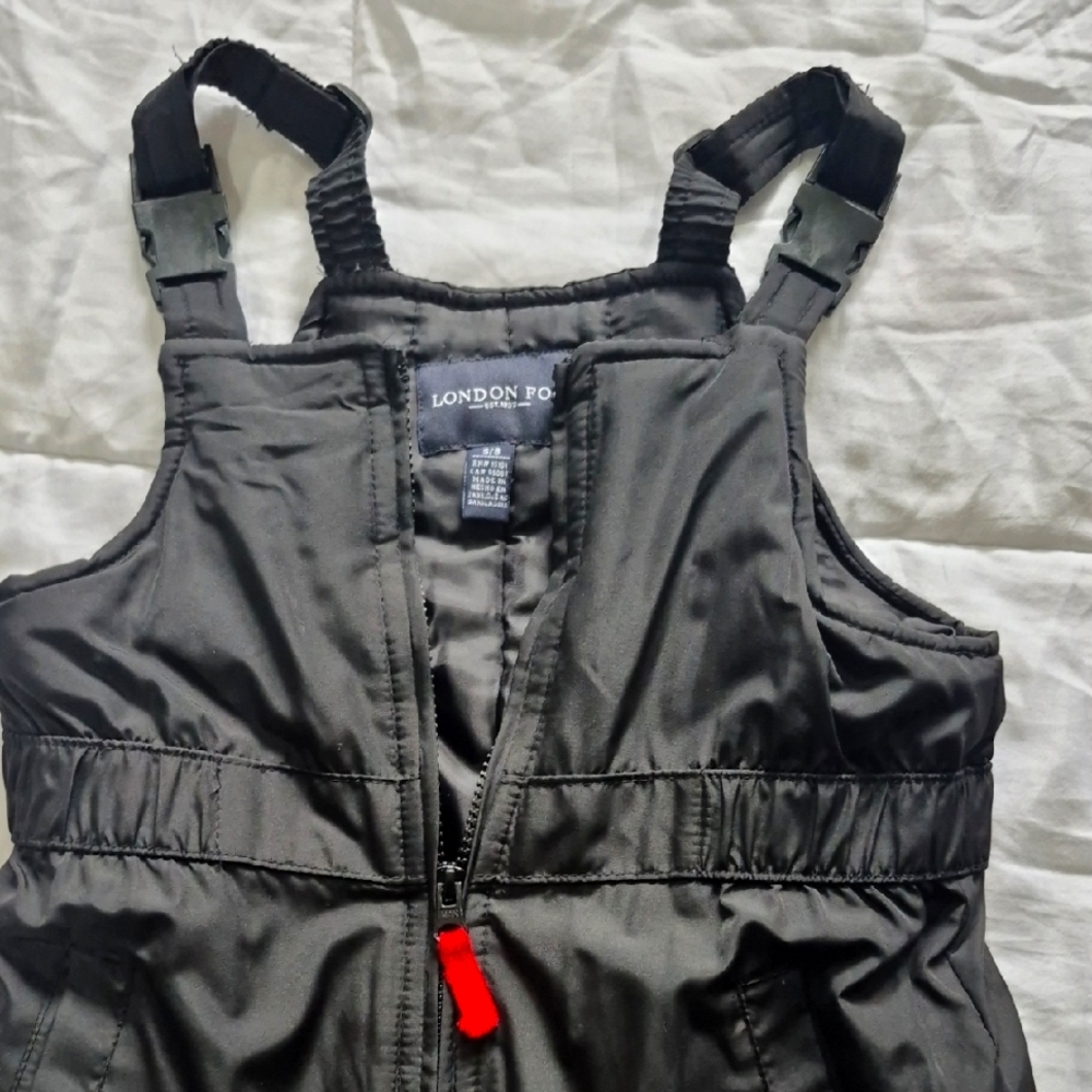 London Fog Charcoal Puffer Snow BIBS  Youth Size 8